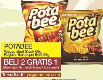 Promo Harga POTABEE Snack Potato Chips Wagyu Beef Steak, BBQ 68 gr - Yogya