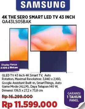 Promo Harga Samsung QA43LS05BAK The Sero 4K TV  - COURTS