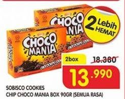 Promo Harga CHOCO MANIA Choco Chip Cookies All Variants per 2 box 90 gr - Superindo