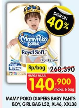 Promo Harga Mamy Poko Pants Royal Soft XXL38, XL46, L52 38 pcs - Superindo