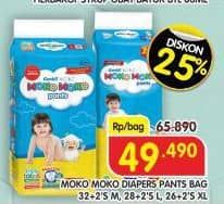 Promo Harga Genki Moko Moko Pants XL26+2, M32+2, L28+2 28 pcs - Superindo