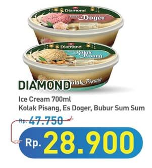Promo Harga Diamond Ice Cream Kolak Pisang, Es Doger, Bubur Sumsum 700 ml - Hypermart