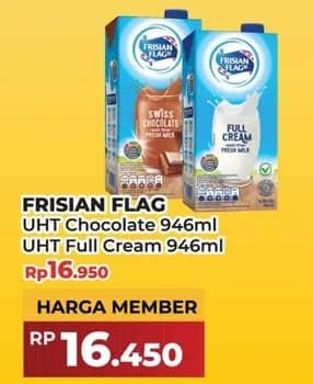 Promo Harga Frisian Flag Susu UHT Purefarm Swiss Chocolate, Full Cream 946 ml - Yogya