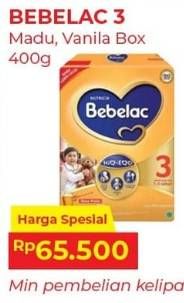 Promo Harga Bebelac 3 Susu Pertumbuhan Madu, Vanila 400 gr - Alfamart