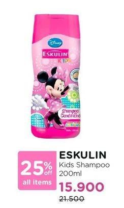 Promo Harga ESKULIN Kids Shampoo & Conditioner All Variants 200 ml - Watsons