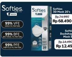 Promo Harga SOFTIES Masker Earloop 3D Surgical Mask 20 pcs - Superindo