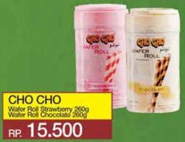 Promo Harga CHO CHO Wafer Roll Strawberry, Chocolate 260 gr - Yogya