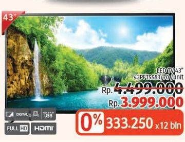 Promo Harga PHILIPS 43PFT5853S | Smart TV LED Full HD Ultra Ramping 43 inch  - LotteMart