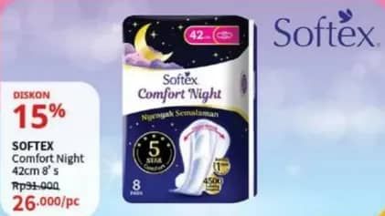 Promo Harga Softex Comfort Night Wing 42cm 8 pcs - Guardian