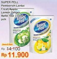 Promo Harga SUPER PELL Pembersih Lantai Fresh Apple, Lemon Ginger 780 ml - Indomaret