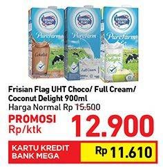 Promo Harga FRISIAN FLAG Susu UHT Purefarm Chocolate, Full Cream, Coconut Delight 900 ml - Carrefour