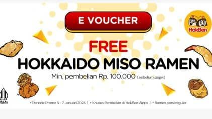 Promo Harga Free Hokkaido Miso Ramen  - HokBen