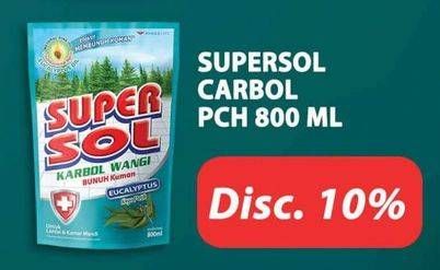 Promo Harga SUPERSOL Karbol Wangi Eucalyptus 800 ml - Hypermart