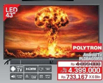 Promo Harga Polytron PLD 43BAG5959 Smart TV Cinemax Soundbar 43 inch   - Lotte Grosir