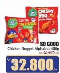Promo Harga SO GOOD Chicken Nugget Alphabet 400 gr - Hari Hari