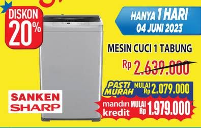 Promo Harga SANKEN/SHARP Mesin Cuci 1 Tabung   - Hypermart