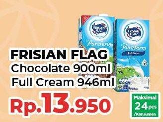 Promo Harga FRISIAN FLAG Susu UHT Purefarm Low Fat Chocolate, Full Cream 900 ml - Yogya