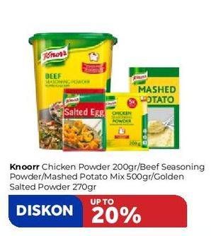 Promo Harga KNORR Chicken Powder, Beef Seasoning Powder, Mashed Potato, Golden Salted Powder  - Carrefour