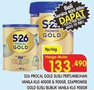 Promo Harga S26 Procal Gold Susu Pertumbuhan 400gr/900gr/Promise Gold Susu Pertumbuhan 900gr  - Superindo
