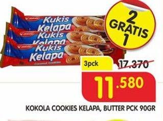 Promo Harga KOKOLA Cookies Kelapa, Butter per 3 pcs 90 gr - Superindo