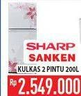 Promo Harga SHARP/SANKEN Kulkas 2 Pintu 200L  - Hypermart