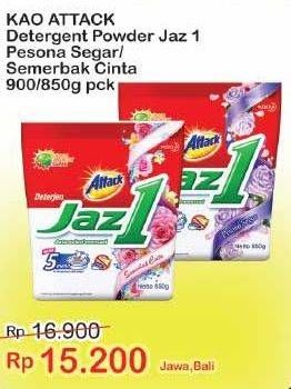 Promo Harga ATTACK Jaz1 Detergent Powder Pesona Segar, Semerbak Cinta 850 gr - Indomaret