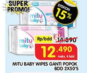 Promo Harga Mitu Baby Wipes Ganti Popok 50 pcs - Superindo