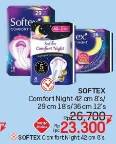 Promo Harga Softex Comfort Night Wing 42cm, Wing 36cm, Wing 29cm 8 pcs - LotteMart