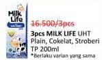 Promo Harga Milk Life UHT Plain, Cokelat, Stroberi 200 ml - Alfamidi