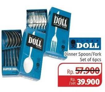 Promo Harga SUPER DOLL Dinner Spoon & Fork All Variants 6 pcs - Lotte Grosir