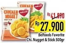 Promo Harga Belfoods Nugget Chicken Nugget, Chicken Nugget Stick 500 gr - Hypermart