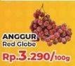 Promo Harga Anggur Red Globe per 100 gr - Yogya