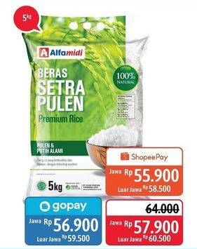 Promo Harga Alfamidi Beras Setra Pulen 5 kg - Alfamidi