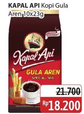 Promo Harga Kapal Api Kopi Bubuk Special Mix Gula Aren per 10 sachet 23 gr - Alfamidi