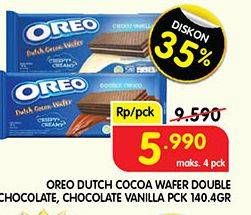 Promo Harga Oreo Wafer Double Choco, Choco Vanilla 140 gr - Superindo