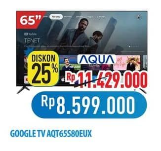 Promo Harga Aqua AQT65S80EUX | 4K QLED Google TV | 65 Inch  - Hypermart