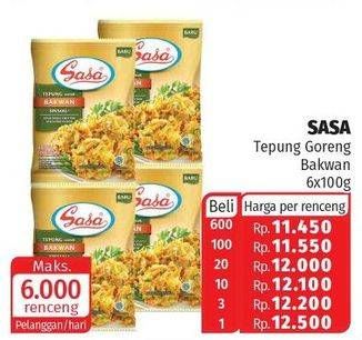 Promo Harga Sasa Tepung Bumbu Goreng Bakwan per 6 sachet 100 gr - Lotte Grosir