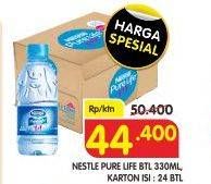Promo Harga NESTLE Pure Life Air Mineral per 24 botol 330 ml - Superindo