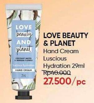 Promo Harga LOVE BEAUTY AND PLANET Hand Cream Luscious Hydration 29 ml - Guardian
