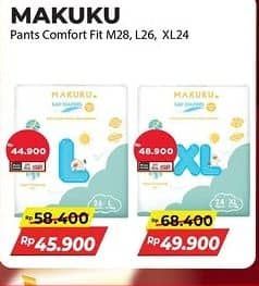 Promo Harga Makuku Comfort Fit Diapers Pants XL24 24 pcs - Alfamart