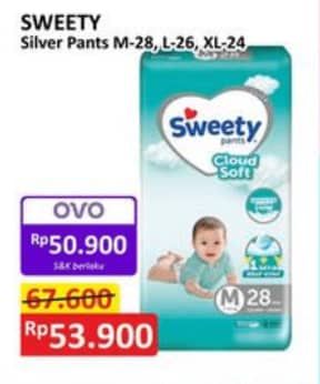 Promo Harga Sweety Silver Pants M28, L26, XL24 24 pcs - Alfamart