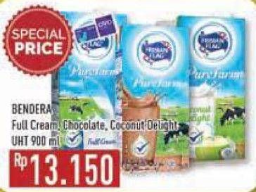 Promo Harga FRISIAN FLAG Susu UHT Purefarm Full Cream, Chocolate, Coconut Delight 900 ml - Hypermart