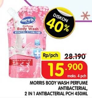 Promo Harga Morris Body Wash 2 In 1 Antibacterial, Bright Niacina Milk 450 ml - Superindo