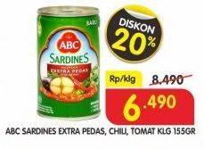 Promo Harga ABC Sardines Extra Pedas, Chili, Tomat 155 gr - Superindo
