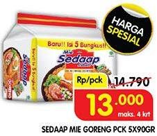 Promo Harga Sedaap Mie Goreng Original per 5 pcs 90 gr - Superindo