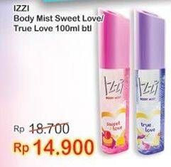 Promo Harga IZZI Body Mist Sweet Love, True Love 100 ml - Indomaret