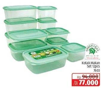 Promo Harga Green Leaf Kotak Makan per 12 pcs - Lotte Grosir