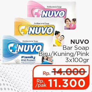 Promo Harga Nuvo Family Bar Soap Care Protect, Mild Protect, Fresh Protect 110 gr - Lotte Grosir