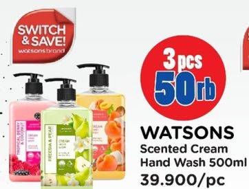 Promo Harga WATSONS Scented Cream Hand Wash 500 ml - Watsons