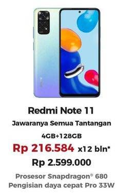 Promo Harga Xiaomi Redmi Note 11 4GB + 128GB  - Erafone